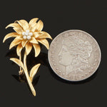 Tiffany & Co. Solid 18K Gold, Pearl & Diamond Dahlia Flower Estate Brooch, Italy Olde Towne Jewelers, Santa Rosa CA.