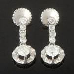 Exquisite Platinum & 2.08 CTW OEC Diamond Halo Drop Dangle Estate Stud Earrings, Olde Towne Jewelers, Santa Rosa CA.