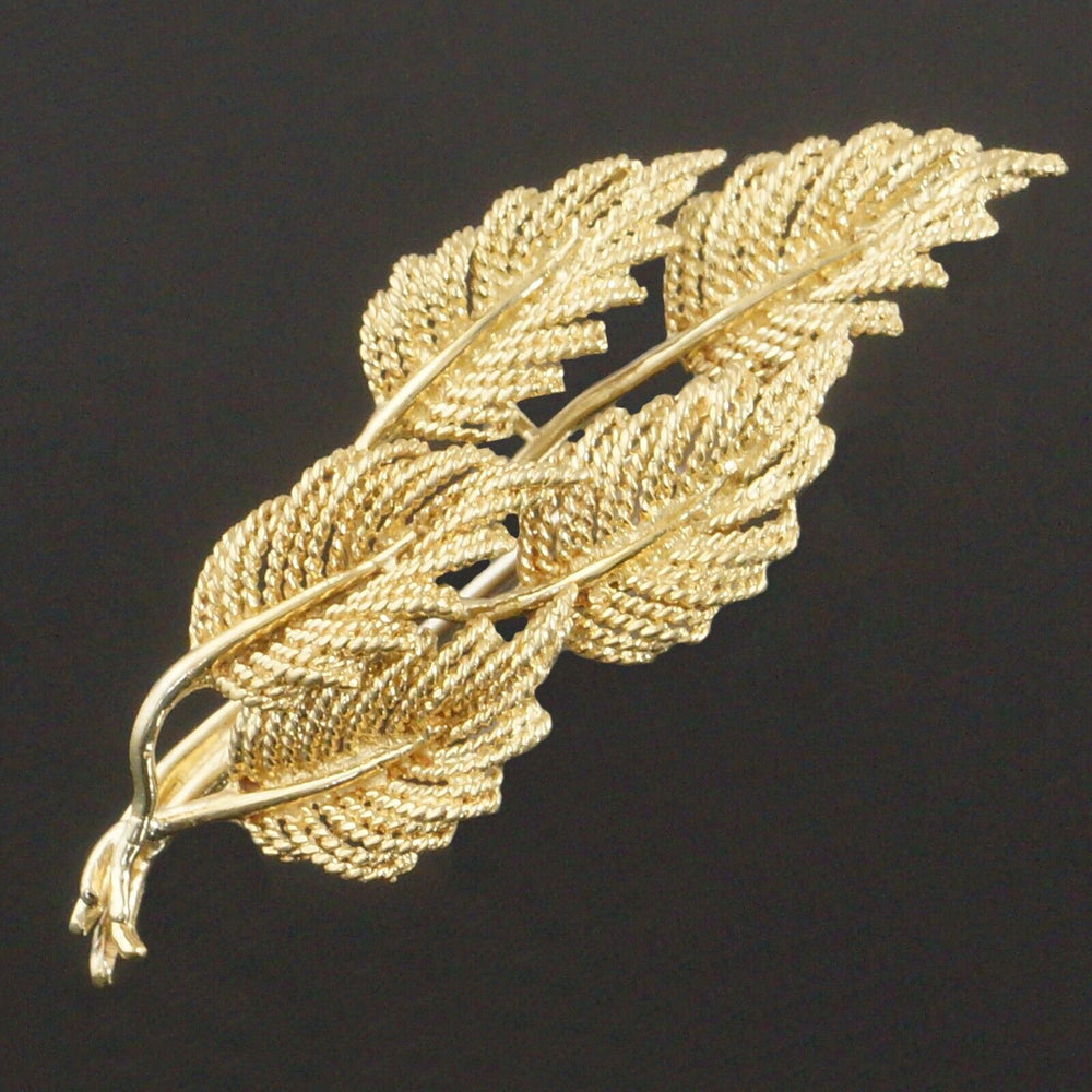 Tiffany & Co Solid 18K Yellow Gold, Leaf, Leaves Branch, Brooch, Italy Made