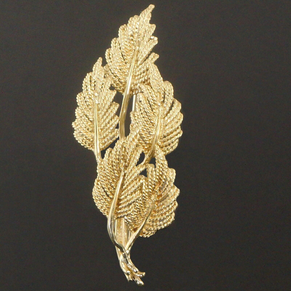 Tiffany & Co Solid 18K Yellow Gold, Leaf, Leaves Branch, Brooch, Italy Made, Olde Towne Jewelers, Santa Rosa CA.