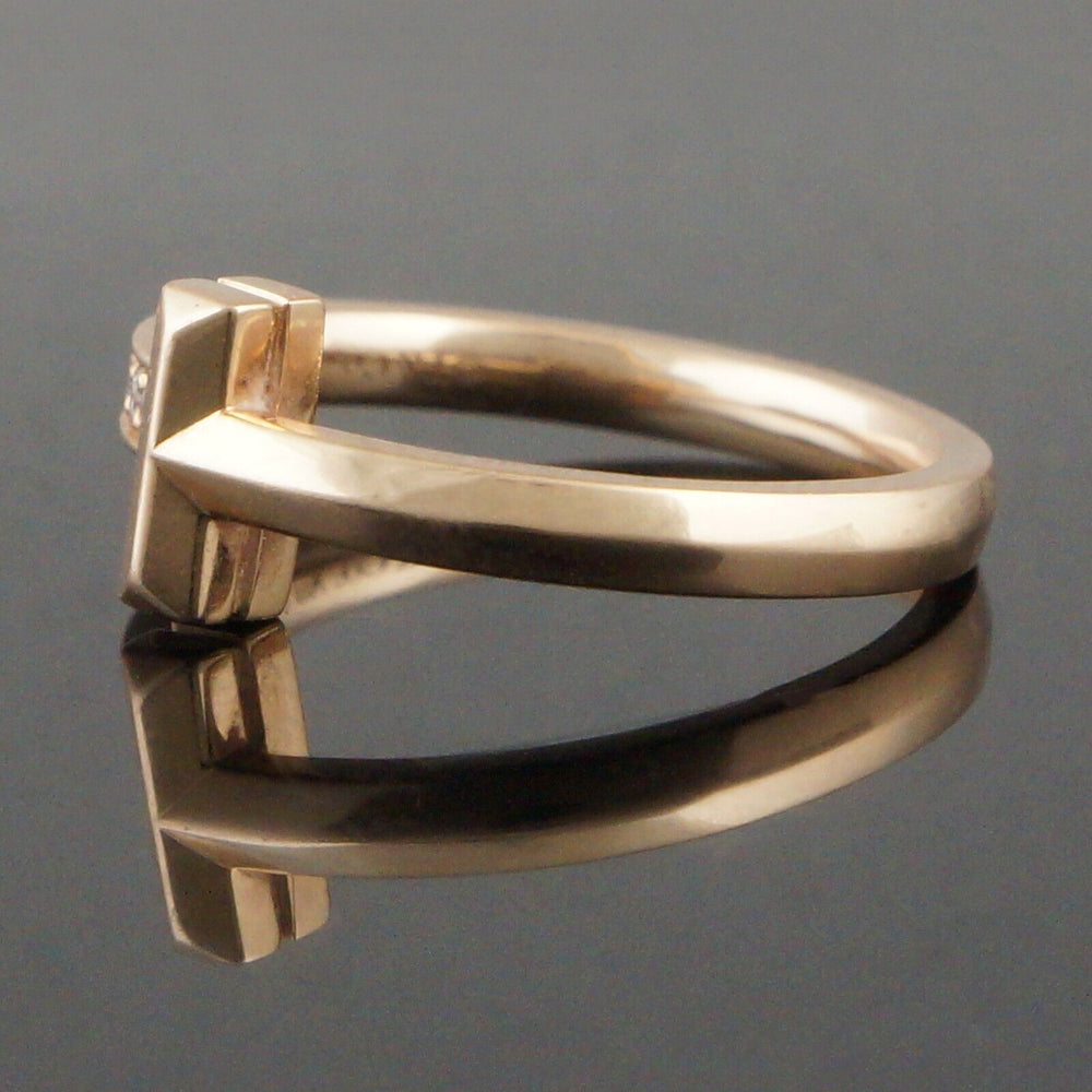 Tiffany & Co. Solid 18K Rose Gold & Diamond T1 Ring, w/Original Box, Olde Towne Jewelers, Santa Rosa CA.