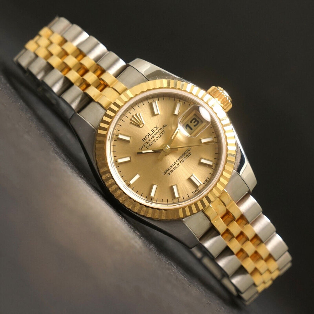 2005 Rolex 179173 Datejust 18K Yellow Gold & Steel 26mm Watch Hardly Worn, MINT!