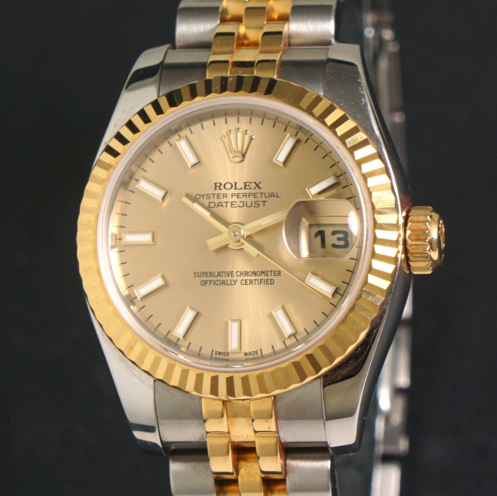 Estate Originals Stainless Steel and 18K Yellow Gold ROLEX OYSTER PERPETUAL  DATEJUST SUPERLATIVE CHRONOMETER Swiss Made Wristwatch