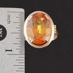 Elegant Solid 18K Rose Gold Filigree & 14.5 Ct Oval Citrine Estate Cocktail Ring, Olde Towne Jewelers, Santa Rosa CA.