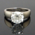 Solid 18K White Gold & Platinum Head 2.20 Ct. Diamond Solitaire Engagement Ring, Old Towne Jewelers, Santa Rosa CA.