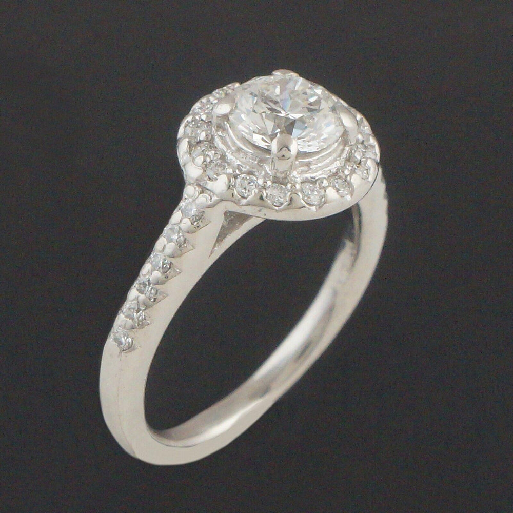 Platinum & 1.19 CTW Diamond Halo Engagement Ring, Wedding, Anniversary Band, Olde Towne Jewelers, Santa Rosa CA.