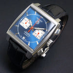 Tag Heuer CAW2111 Monaco Automatic Stainless Steel Blue Dial Chronograph Watch, Olde Towne Jewelers Santa Rosa CA.