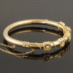 Etruscan Solid 14K Gold Twisted Rope & .40 CTW Diamond Hinged Bangle Bracelet, Olde Towne Jewelers, Santa Rosa CA.