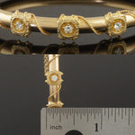 Etruscan Solid 14K Gold Twisted Rope & .40 CTW Diamond Hinged Bangle Bracelet, Olde Towne Jewelers, Santa Rosa CA.