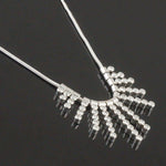 Solid 14K White Gold .49 CTW Tiered Diamond Drop Pendant, 16" Statement Necklace, Olde Towne Jewelers, Santa Rosa CA.