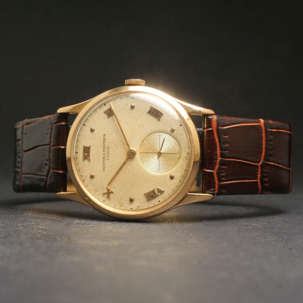 Stunning 1940s Vacheron Constantin Geneve Solid 18K Rose Gold Man's Watch, Olde Towne Jewelers, Santa Rosa CA.