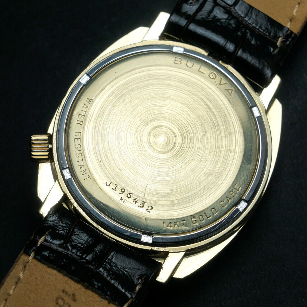 Rare 1976 Bulova Accuquartz Solid 14K Gold Man's Watch, All Original, Olde Towne Jewelers, Santa Rosa CA.