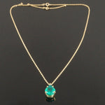 Solid 18K Yellow Gold & Tear Drop Emerald, 15" Chain Necklace, Olde Towne Jewelers, Santa Rosa CA.