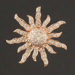 Solid 14K Rose Gold & .83 CTW Diamond Sun Starburst Estate Pendant, Olde Towne Jewelers, Santa Rosa CA.