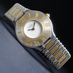 Stunning Must De Cartier 21 Two Tone Mid Size Watch, Original Papers