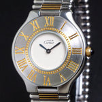 Stunning Must De Cartier 21 Two Tone Mid Size Watch, Original Papers,  Olde Towne Jewelers, Santa Rosa CA.