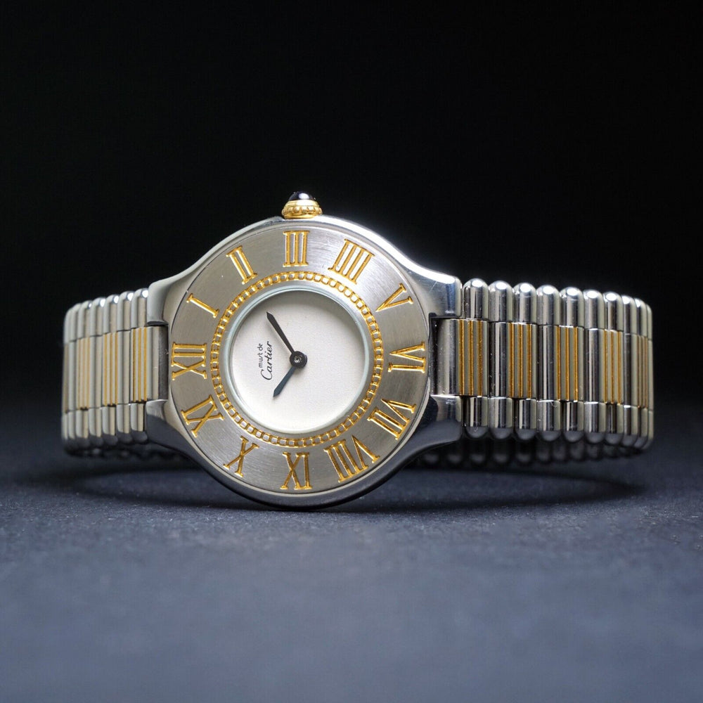 Stunning Must De Cartier 21 Two Tone Mid Size Watch, Original Papers,  Olde Towne Jewelers, Santa Rosa CA.