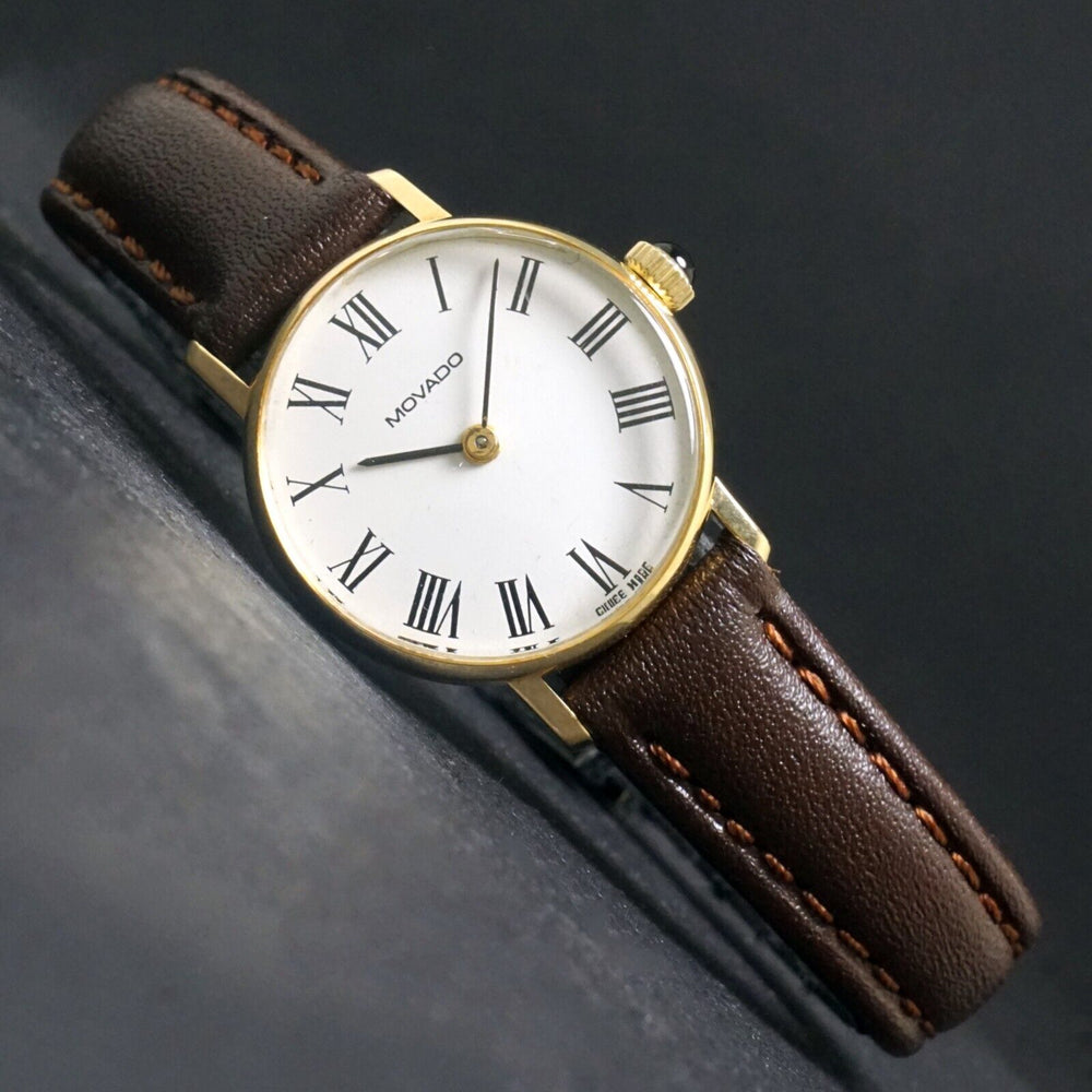 Rare Vintage Movado By Zenith Solid 14K Gold Woman's Dress Watch