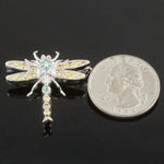 Solid 18K White Gold, Fancy Blue & Yellow Diamond Dragonfly Pin, Brooch Pendant, Olde Towne Jewelers, Santa Rosa CA.