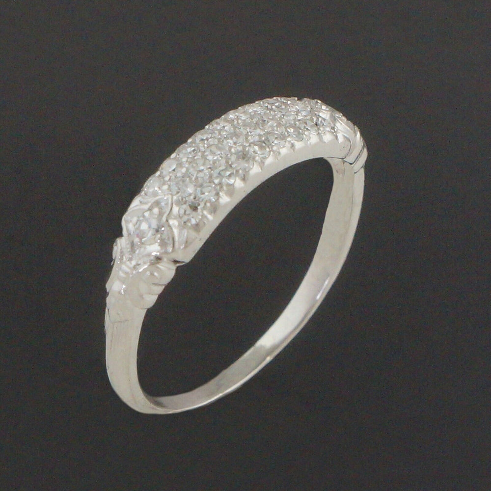 1930s Art Deco Platinum .55 CTW Diamond 3 Row Wedding Band, Anniversary Ring, Olde Town Jewelers, Santa Rosa CA.