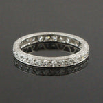 Engraved Platinum & .75 CTW Diamond Eternity 2mm Wedding Band Anniversary Ring