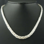 Ecclissi Sterling Silver Graduated Braided Weave Wheat Chain 17" Necklace