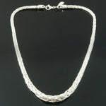 Signed Ecclissi Sterling Silver Graduated Braided Weave Wheat Chain 17" Necklace