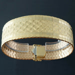 Heavy Solid 18K Yellow Gold, Tapered Woven Mesh Link 7 1/4" Estate Bracelet, 52g, Olde Towne Jewelers, Santa Rosa CA.