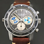 Rare Heuer Solunagraph Orvis Stainless Steel All Original Chronograph Men's Wristwatch, Olde Towne Jewelers, Santa Rosa CA.