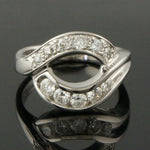 M. Devlin Platinum & .74 CTTW Diamond, Modernist Bypass Estate Ring, Olde Towne Jewelers, Santa Rosa CA.