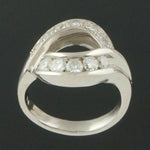 M. Devlin Platinum & .74 CTTW Diamond, Modernist Bypass Estate Ring, Olde Towne Jewelers, Santa Rosa CA.