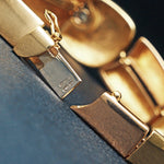 Manfredi Solid 18K Yellow & Rose Gold, Diamond, Estate Bracelet, 29gram, Olde Towne Jewelers, Santa Rosa CA.