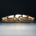 Manfredi Solid 18K Yellow & Rose Gold, Diamond, Estate Bracelet, 29gram, Olde Towne Jewelers, Santa Rosa CA.