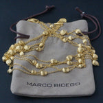 Marco Bicego Solid 18K Yellow Gold, Brushed 5 Strand Confetti Chain Necklace, Olde Towne Jewelers, Santa Rosa CA.