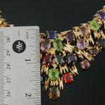 Massive Custom Mid-Century Solid 14K Gold, 80 CTW Multi Gemstone 16 Choker Necklace Olde Towne Jewelers Santa Rosa CA9