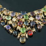 Massive Custom Mid-Century Solid 14K Gold, 80 CTW Multi Gemstone 16 Choker Necklace Olde Towne Jewelers Santa Rosa CA3