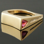 Modernist Pink Tourmaline Estate Ring Solid 14K Yellow Gold, 1.0 Ct, Olde Towne Jewelers, Santa Rosa CA.