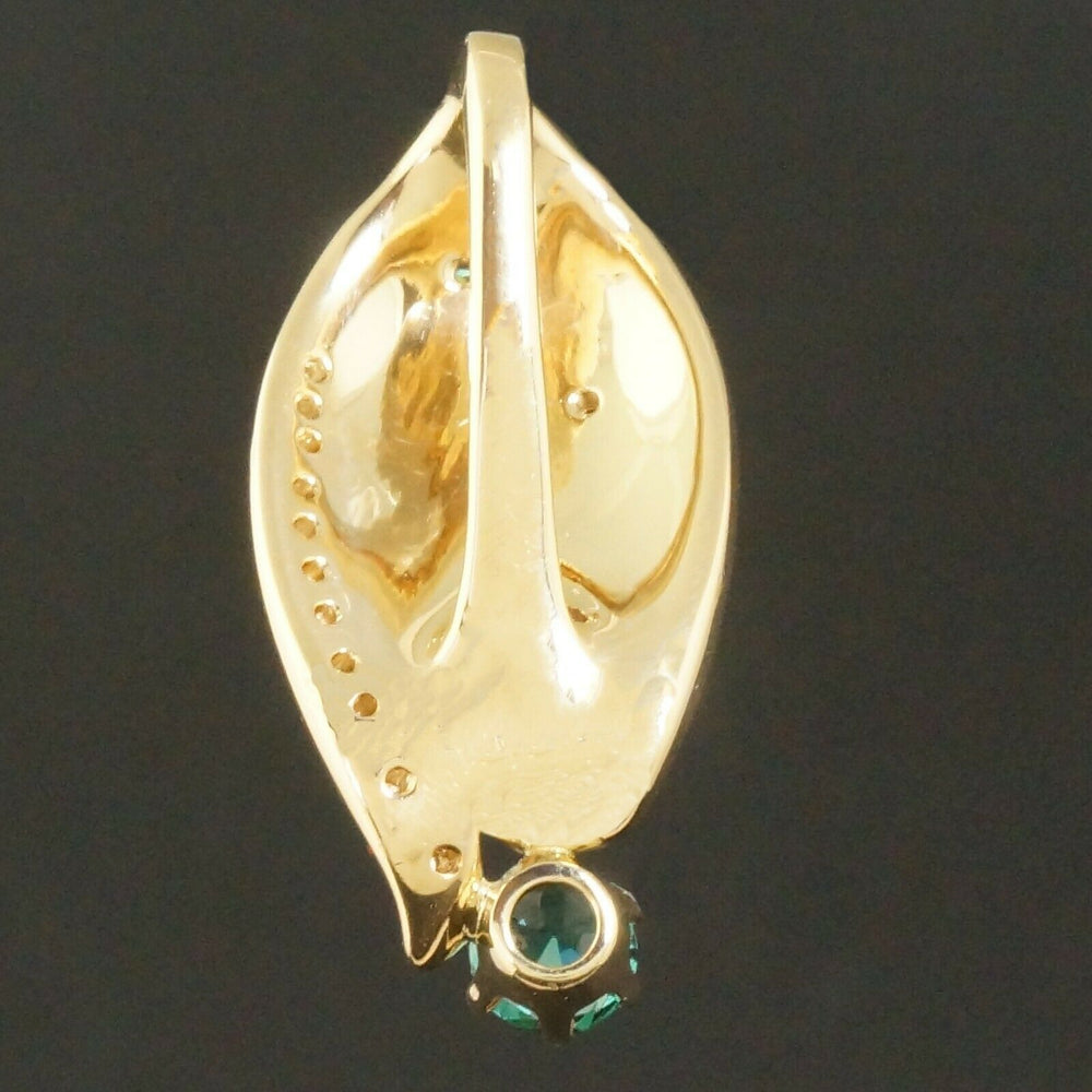 Pasdera Solid 14K Gold .39 Ct Tourmaline & Diamond Modernist Omega Slide Pendant Olde Towne Jewelers CA 5