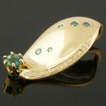 Pasdera Solid 14K Gold .39 Ct Tourmaline & Diamond Modernist Omega Slide Pendant Olde Towne Jewelers CA 4