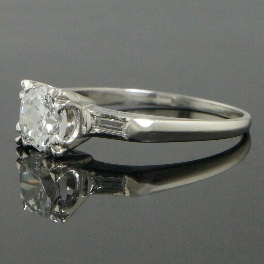 Platinum & .85 F Color Center & .95 CTW Diamond, Wedding, Estate Engagement Ring Olde Towne Jewelers Santa Rosa CA