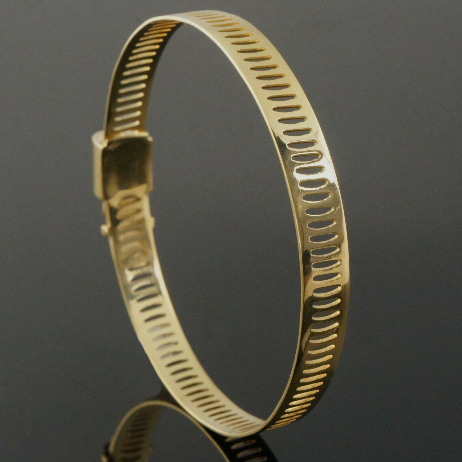 Rare Gucci Solid 18K Yellow Gold, Adjustable Screw Hose Clamp Estate B –  Olde Towne Jewelers