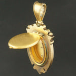Rare Victorian Solid 14K Multi-Tone Gold & Pearl Floral Mourning Locket, Pendant Olde Towne Jewelers, Santa Rosa CA. Shadowbox Pendant