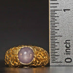 Heavy, Solid 14K Yellow Gold & 3.0 ct. Light Blue Star Sapphire Nugget Men's Ring, Olde Towne Jewelers Santa Rosa Ca.