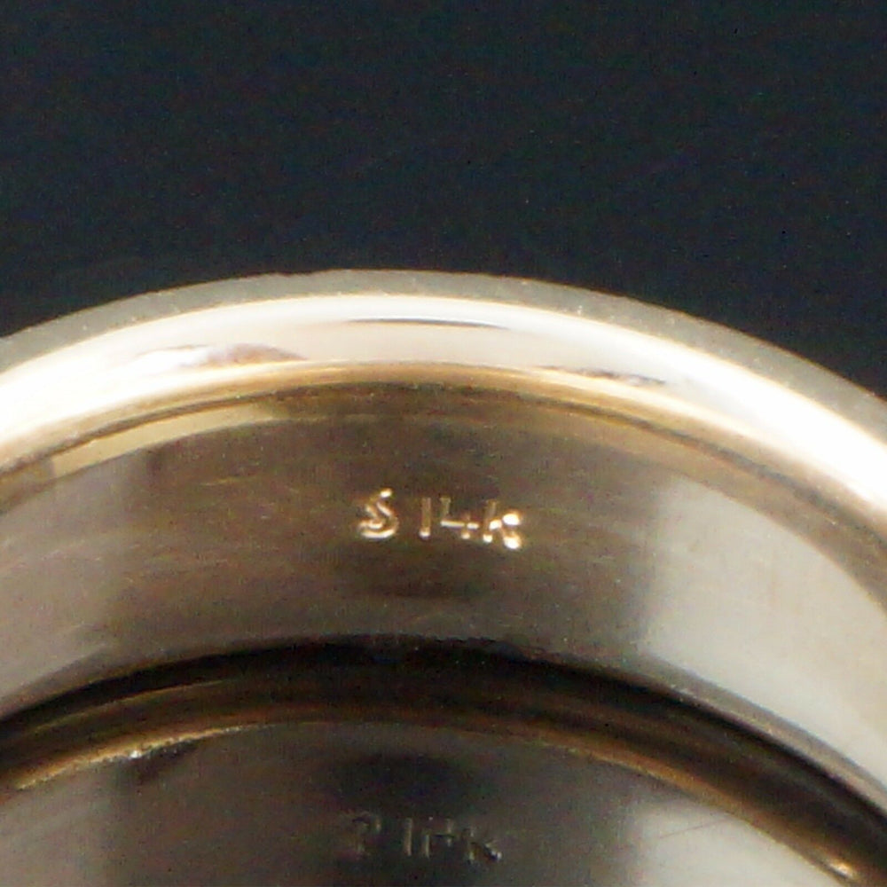 Celtic Men's Ring - Fabulous, Two Tone Solid 14K Gold Comfort Fit Celtic Man's Estate Band, Ring