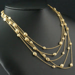 Marco Bicego Solid 18K Yellow Gold, Brushed 5 Strand Confetti Chain Necklace, Olde Towne Jewelers, Santa Rosa CA.