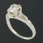 Mid-Century Solid 14K Gold & .76 CTW 3 Stone Diamond Engagement, Wedding Band, Anniversary Ring, Olde Towne Jewelers, Santa Rosa CA.