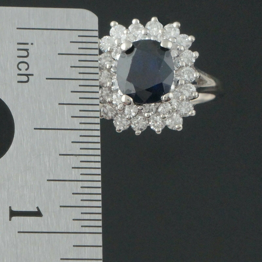 Solid 14K White Gold, 2.0 Ct Sapphire & .85 CTW Diamond Engagement Ring, Olde Towne Jewelers, Santa Rosa CA.