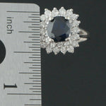 Solid 14K White Gold, 2.0 Ct Sapphire & .85 CTW Diamond Engagement Ring