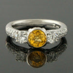 Solid 14K Gold 1.25 Ct Bezel Sapphire & 1.40 CTW Diamond Engagement, Wedding, Anniversary Ring