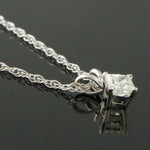 Solid 14K Gold & .50 Ct. Princess Diamond Solitaire Pendant, 18" Necklace, Olde Towne Jewelers, Santa Rosa CA.